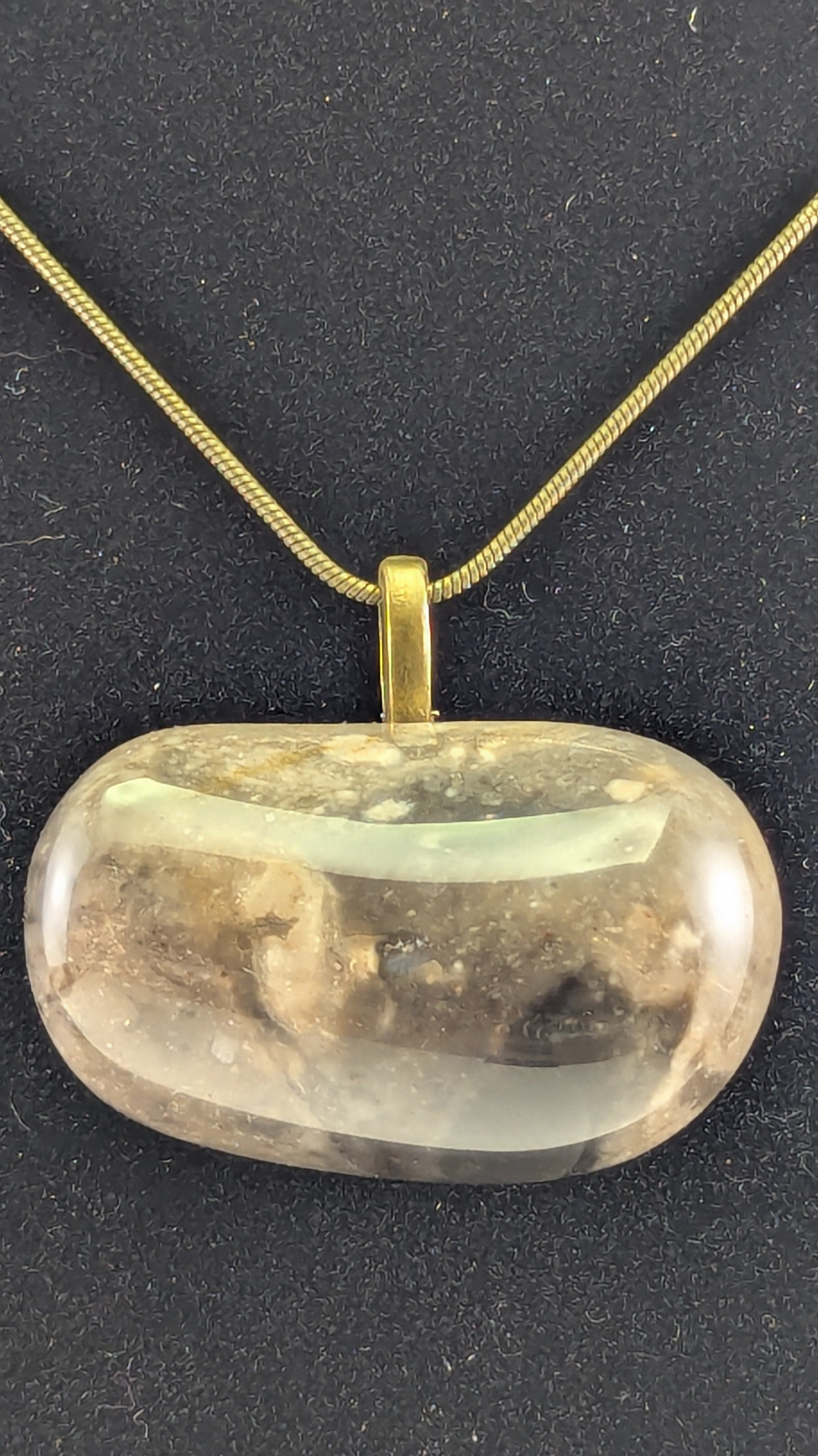 Lunar-Surface Gray and Cream Chert Nodule Pendant