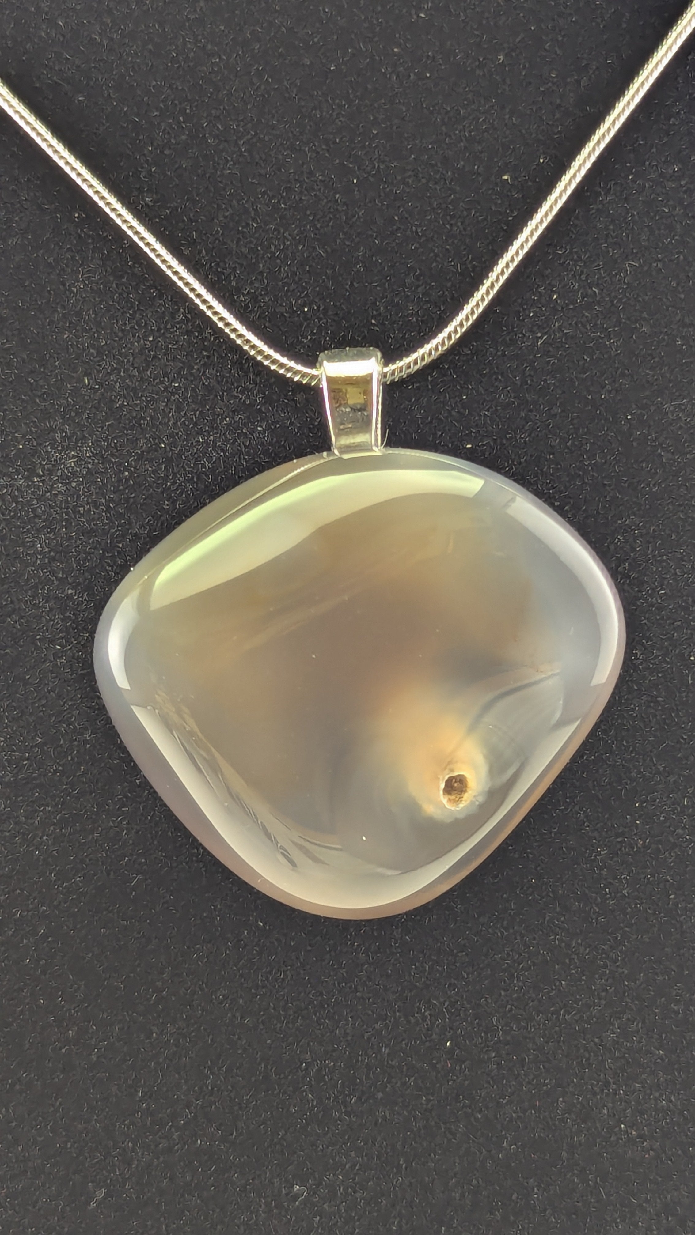 Smoky Tube Chalcedony Pendant