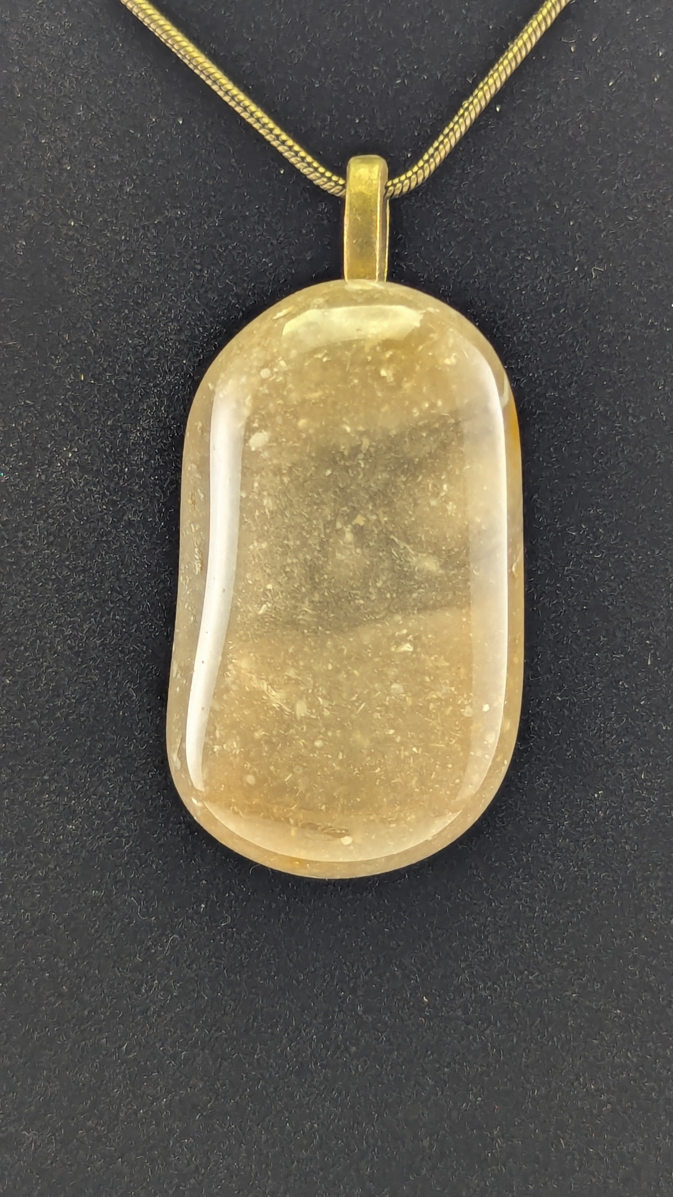 Handmade Banded Chert Pendant - Natural Silicified Earth Art