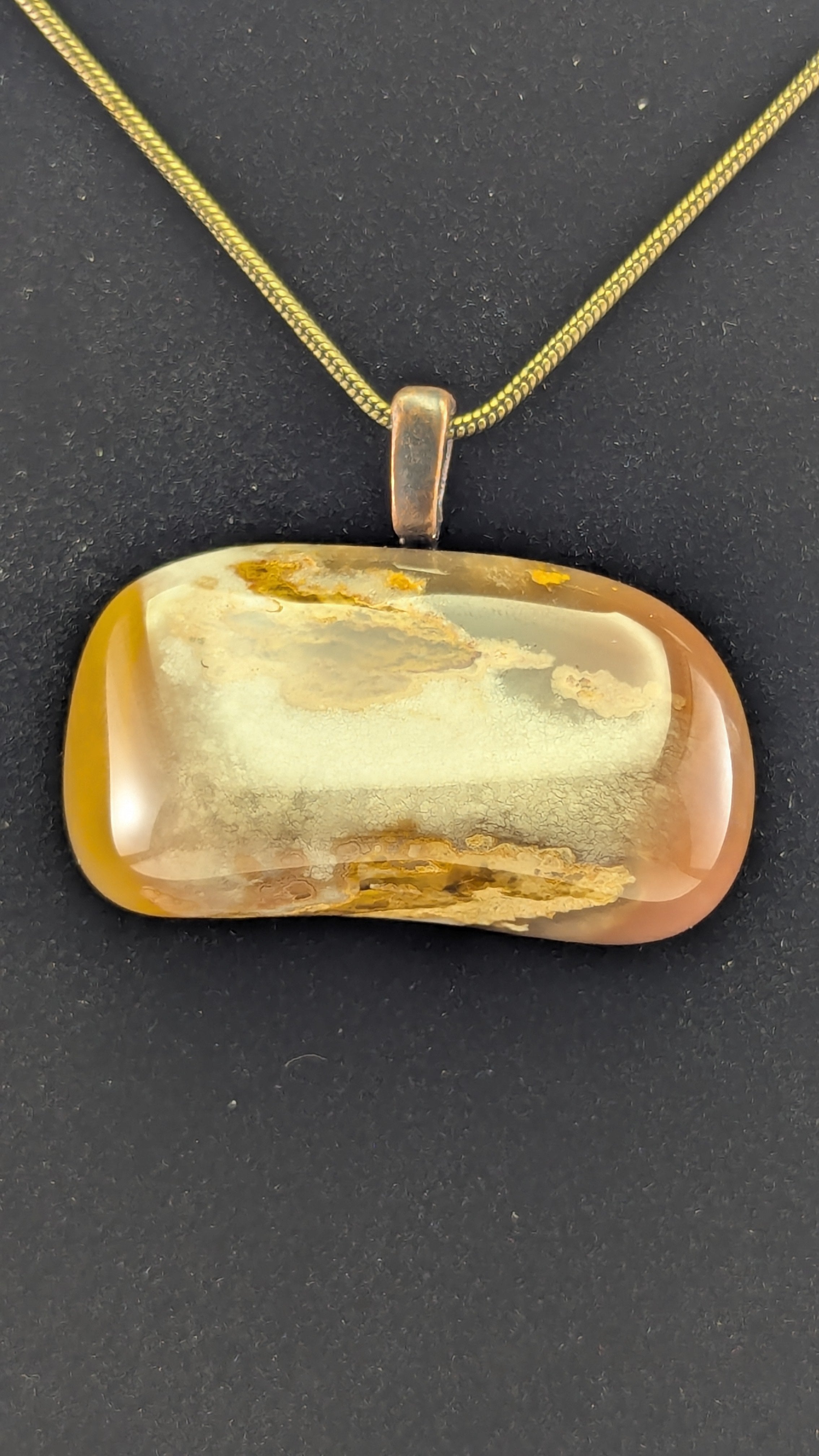 Unique Chalcedonic Agate Pendant - Multitextured Fine Mineral Art