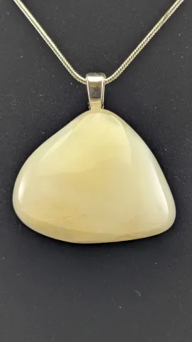 Ghost-Banded Milky Agate Necklace