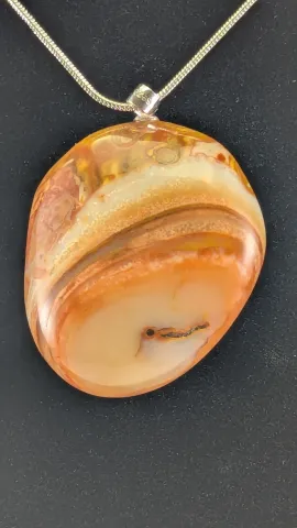 Natural Bahia Agate Pendant Necklace - Hand-Selected Raw Stone Art