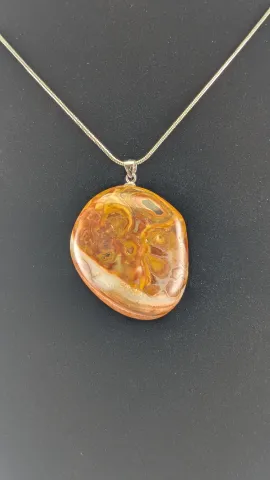 Natural Bahia Agate Pendant Necklace - Hand-Selected Raw Stone Art