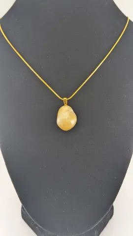 Radiant Tumbled Citrine Pendant Necklace