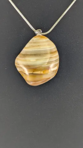 Natural Bahia Agate Pendant Necklace - Hand-Selected Raw Stone Art