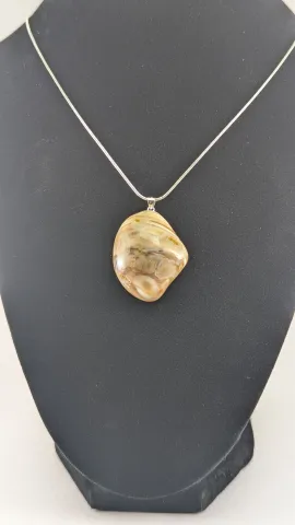 Natural Bahia Agate Pendant Necklace - Hand-Selected Raw Stone Art