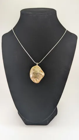 Natural Bahia Agate Pendant Necklace - Hand-Selected Raw Stone Art