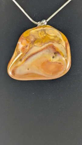 Natural Bahia Agate Pendant Necklace - Hand-Selected Raw Stone Art