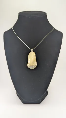 Natural Tumbled Quartz Pendant - Crystal Point Statement Necklace
