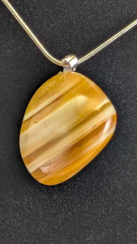 Layered Bahia Agate Reversible Pendant Necklace