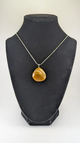 Layered Bahia Agate Reversible Pendant Necklace