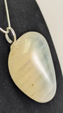 Misty-Layered Milky Agate Pendant
