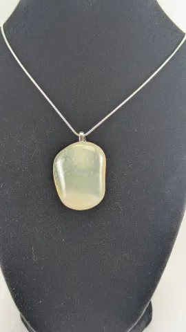 Misty-Layered Milky Agate Pendant