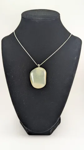 Misty-Layered Milky Agate Pendant