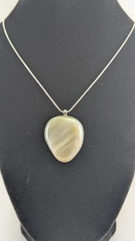 Shadow-Banded Grey Agate Pendant