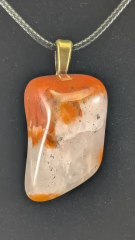 Tumbled Quartz and Chalcedony Pendant