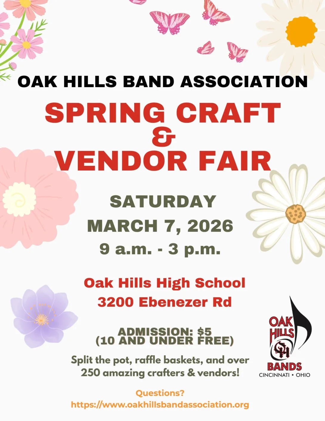 Oak Hills High School Craft show flyer